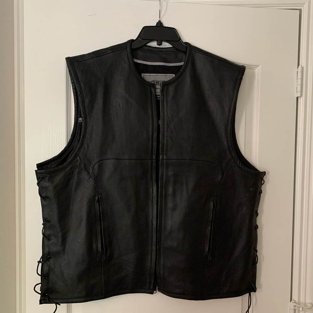 Unik Motorcycle Leather Vest 4 XL